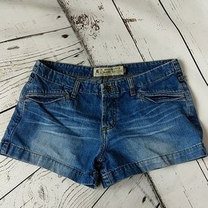 Button fly jean shorts
